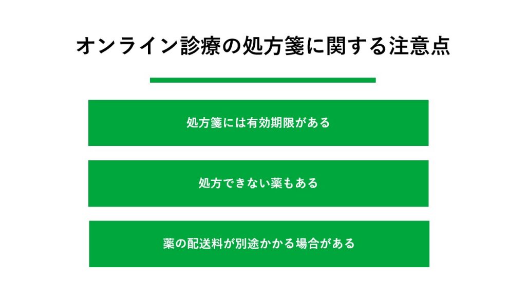 オンライン診療の処方箋に関する注意点
