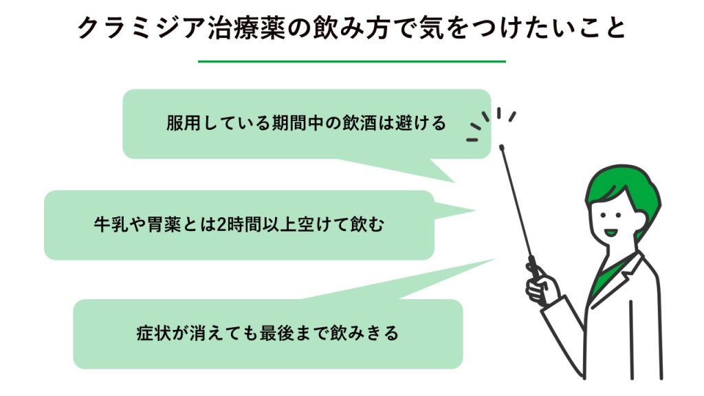 クラミジア治療薬の飲み方で気をつけたいこと
